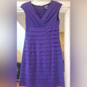 American Living Templeton shutter pleat V neck dress in Summer Grape color sz 4